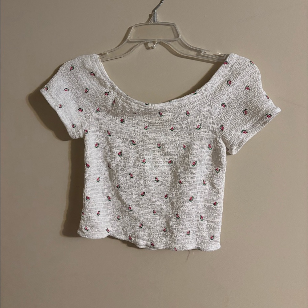 White Textured Women's Crop Top